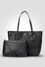 תיק נשיאה גדול עם תיק קטן בצבע שחור