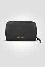 ארנק נשים בצבע שחור לוגו זהב