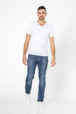 מארז 3 חולצות בייסיק צאוורון V בצבע לבן