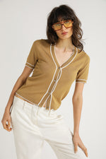 קרדיגן סרוג עם שרוולים קצרים | קנת קול