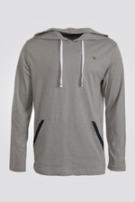 סווטשירט קפוצ'ון בצבע אפור