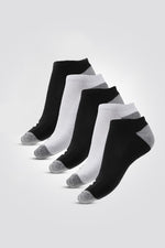 מארז חמישיית גרבי פוטיס לגברים בצבע לבן אפור ושחור מידות 41-46