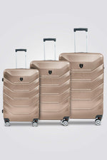 סט מזוודות קשיחות דגם 1701 בצבע שמפניה