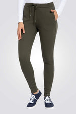 מכנסי טרנינג STRIP ירוק זית