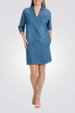 שמלת ג'ינס לנשים עם שרוולים ארוכים