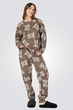 סט פיג’מה פוטר LEOPARD TEDDY בצבע חום