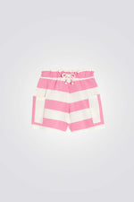 מכנסיים לילדות בצבע ורוד עם הדפס פסים