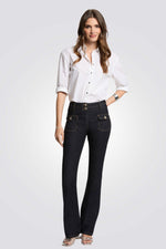 ג'ינס בוטקאט לנשים בצבע כחול כהה | מורגן