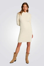 שמלת סריג מיני לנשים בצבע לבן | מורגן