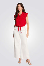 חולצת קשירה עם שרוולים קצרים | מורגן