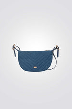 תיק צד קטן מרופד בצבע ג'ינס