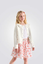 ג'קט לילדות בצבע לבן עם מלמלה