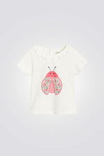 טישירט לתינוקות בצבע לבן עם הדפס