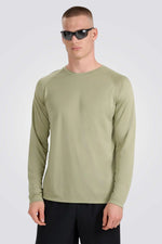 טישירט ארוכה חלקה עם אלמנטים מחזירי אור לגברים | 4F