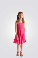 שמלה לילדות בצבע ורוד