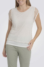 טישירט לנשים מרשת בצבע לבן