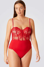 בגד גוף תחרה PARURE אדום