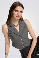 ווסט קצר בצבע אפור