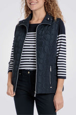 מעיל ווסט מרופד בצבע נייבי