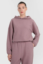 סווטשירט בטקסטורת וואפל ומכפלת מתכווננת לנשים | 4F