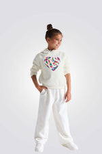 סווטשירט לילדות עם הדפס וקפוצ'ון | אוקאיידי