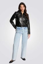 ג'קט דמוי עור לנשים בצבע שחור | מורגן