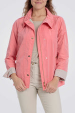 מעיל פארקה בצבע קורל