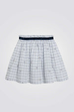 חצאית לילדות בצבע לבן משבצות