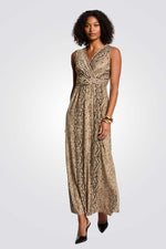 שמלת מקסי הדפס מנוחש