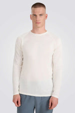 טישירט ארוכה חלקה עם אלמנטים מחזירי אור לגברים | 4F