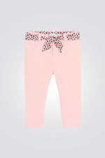 מכנסי וולור ורודים עם חגורה מנומרת | אובייבי