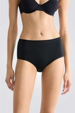 תחתוני כותנה בגזרה גבוהה GO Daily בצבע שחור
