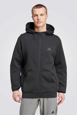 ג'קט אימון עם קפוצ'ון לגברים בצבע שחור