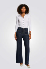 חולצה מכופתרת לנשים בצבע לבן | מורגן