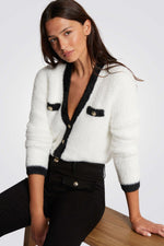 קרדיגן סריג רך בצבע לבן