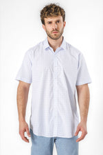 חולצה מכופתרת הדפס משבצות שרוולים קצרים