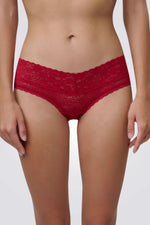 תחתון ציקסטר תחרה בצבע אדום