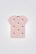 טישירט לילדות עם הדפס לימונים