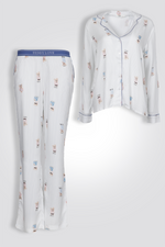 סט פיג'מה מכופתרת טדי | דלתא