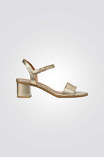 סנדלי עקב מעור בצבע זהב לנשים | ג׳אוקס