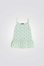 גופייה לילדות עם כתפיות דקות והדפס