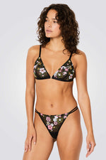 תחתוני חוטיני PERLE עם פאייטים פרחוניים