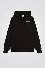 סווטשירט קפוצ'ון כיס קנגרו בצבע שחור