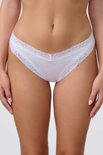 תחתון מיקרופייבר ברזילאי בצבע לבן