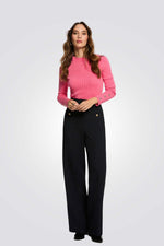 חולצת סריג עם צווארון גבוה לנשים | מורגן