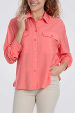 חולצה ארוכה בצבע קורל