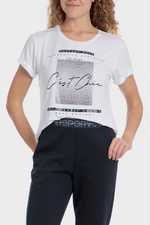 חולצה טי שירט לבנה עם הדפס