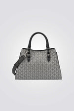 תיק יד לנשים בצבע אפור ושחור