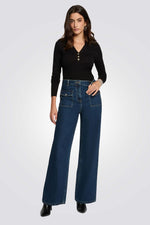 חולצת סריג עם צווארון פולו לנשים | מורגן