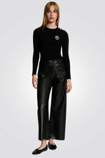 חולצת סריג עם צווארון עגול לנשים| מורגן